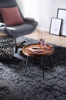 FineBuy Beistelltisch rund 46x40x46cm Sheesham massiv Holz Metall Couchtisch – Ansicht 3