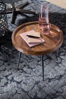 FineBuy Beistelltisch rund 46x40x46cm Sheesham massiv Holz Metall Couchtisch – Ansicht 4