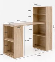 FineBuy Schreibtisch mit Regal 120x120x53 cm Holz Modern Bürotisch PC Tisch – Ansicht 3