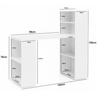 FineBuy Schreibtisch mit Regal 120x120x53 cm Holz Modern Bürotisch PC Tisch – Ansicht 3