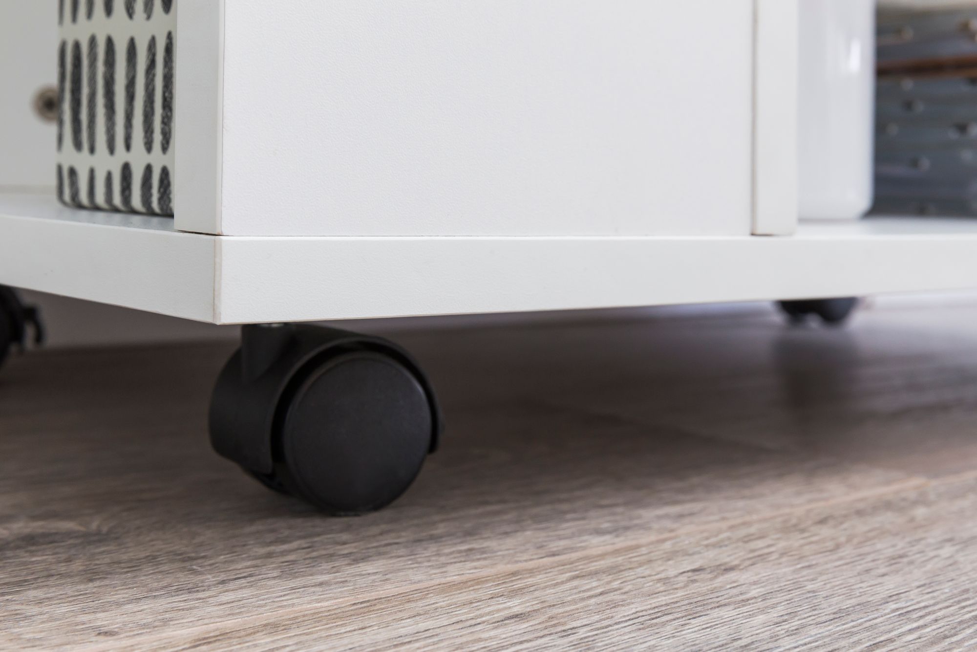 FineBuy Regal 60x35x75 cm Regalwagen mit Rollen Holz, Schmales Küchen-Regal, Telefontisch Rollwagen Modern, Bücher-Regal schmal Standcontainer Hoch | Farbe: Grau