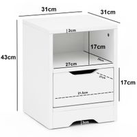FineBuy Nachtkonsole Holz 31x43x31 cm Nachttisch Nachtkommode Schlafzimmer – Ansicht 3