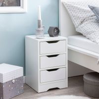 Nachtkonsole Nachtkommode Nachtschrank Nachttisch Nachtkästchen 3 Schubladen – Ansicht 1