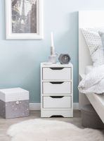 Nachtkonsole Nachtkommode Nachtschrank Nachttisch Nachtkästchen 3 Schubladen – Ansicht 4