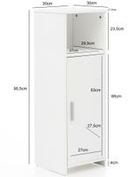 FinBuy Badschrank Spanplatte Beistellschrank Badregal Weiß Schmal Freistehend – Ansicht 3