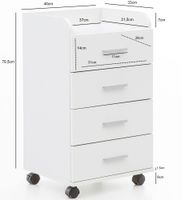 FineBuy Rollcontainer 70,5 cm Standcontainer Bürocontainer mit Rollen Modern – Ansicht 3