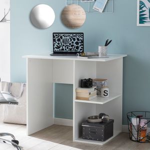 FineBuy Schreibtisch 82 x 76 x 60  cm mit Ablage, Kinderschreibtisch, Kleiner Laptop PC Tisch Büro ohne Rollen, Bürotisch, Arbeitstisch Klein Computertisch 17915