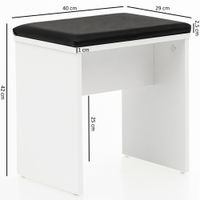 FineBuy Schminktisch FB51641 Kosmetiktisch Frisiertisch Weiß Spiegel & Hocker – Ansicht 4