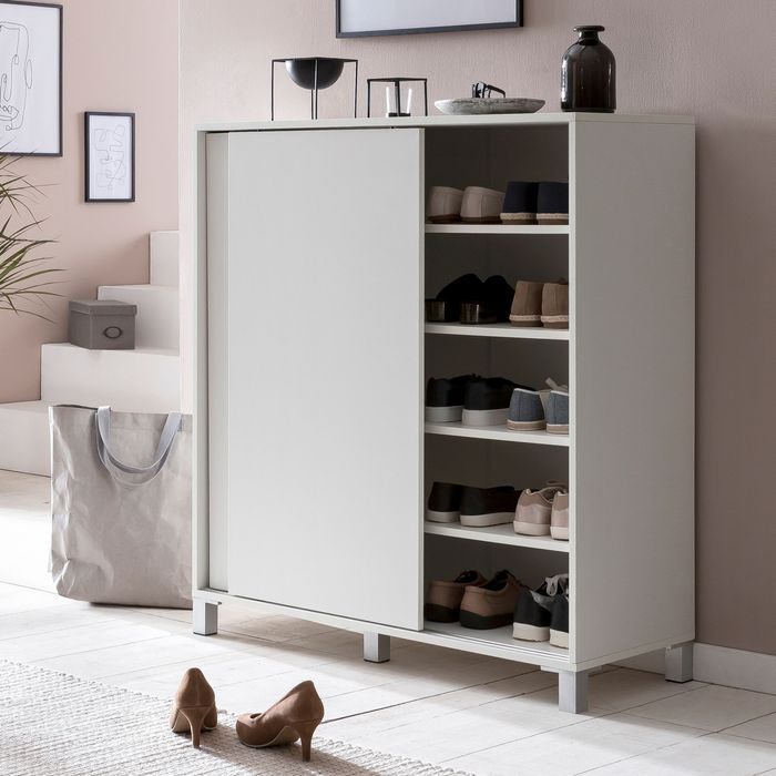 Schuhschrank 100cm für 20 Paar Schuhe Schuhregal mit Schiebetüren Schuhkommode