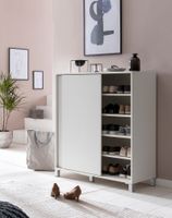 Schuhschrank 100cm für 20 Paar Schuhe Schuhregal mit Schiebetüren Schuhkommode – Ansicht 2
