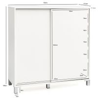 Schuhschrank 100cm für 20 Paar Schuhe Schuhregal mit Schiebetüren Schuhkommode – Ansicht 3