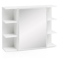 FineBuy Hängeschrank Modern 80x64,5x20cm Wandschrank Holz Spiegelschrank Weiß – Ansicht 6