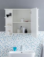 FineBuy Hängeschrank Modern 80x64,5x20cm Wandschrank Holz Spiegelschrank Weiß – Ansicht 4