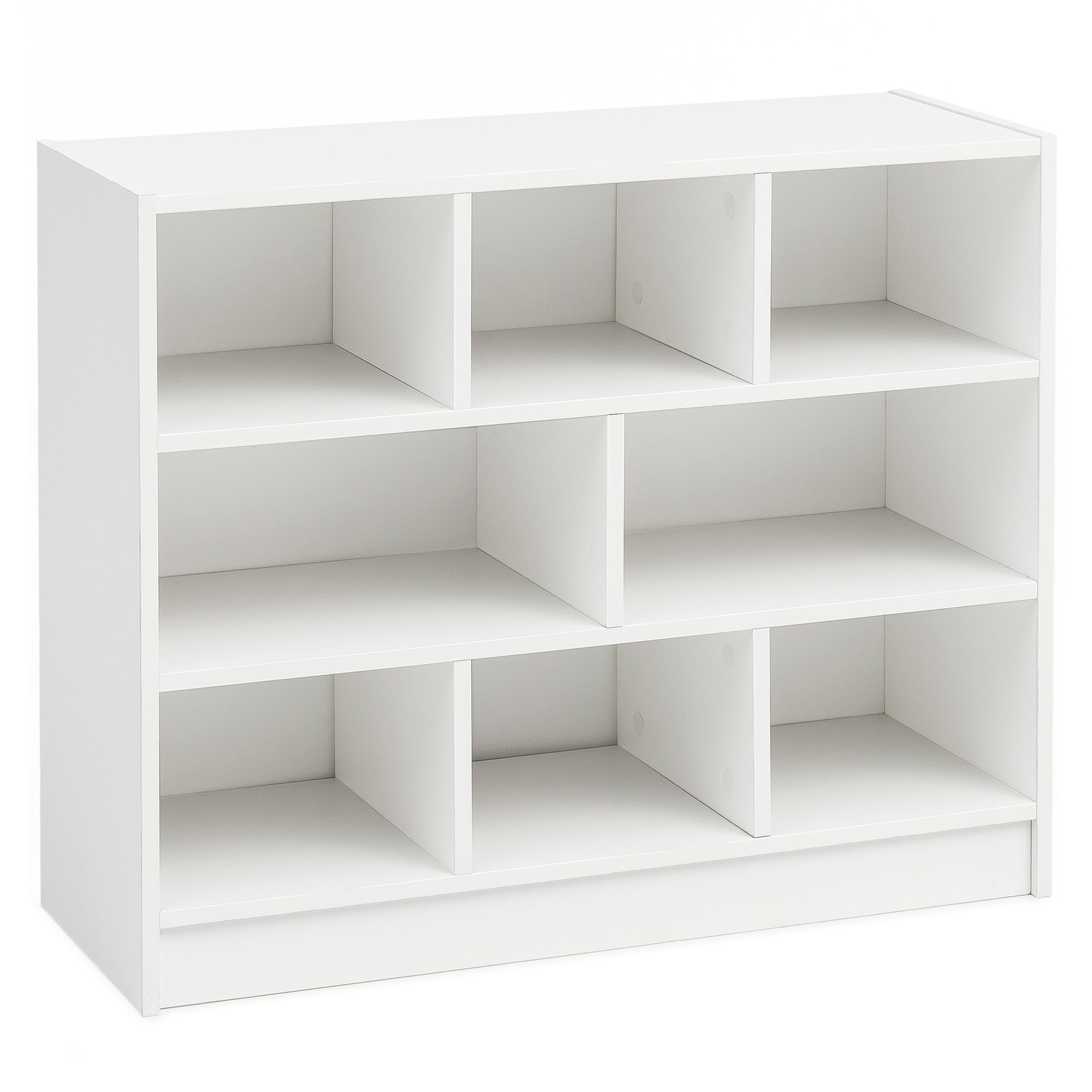 FineBuy Bücherregal 80x68,5x29,5 cm Regal Standregal modern, Flurregal Schuhregal schmal, Holzregal mit Fächern, Ablageregal Abstellraum | Farbe: Weiß