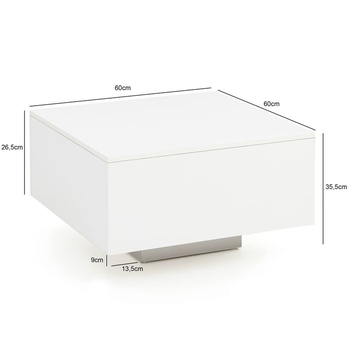FineBuy Design Couchtisch 60 x 60 cm Quadratisch - Holz Weiß, Wohnzimmertisch, Cube Beistelltisch 4250950288393