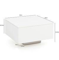 FineBuy Couchtisch Weiß 60 x 60 cm Wohnzimmertisch Beistelltisch Quadratisch – Ansicht 2