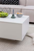 FineBuy Couchtisch Weiß 60 x 60 cm Wohnzimmertisch Beistelltisch Quadratisch – Ansicht 5