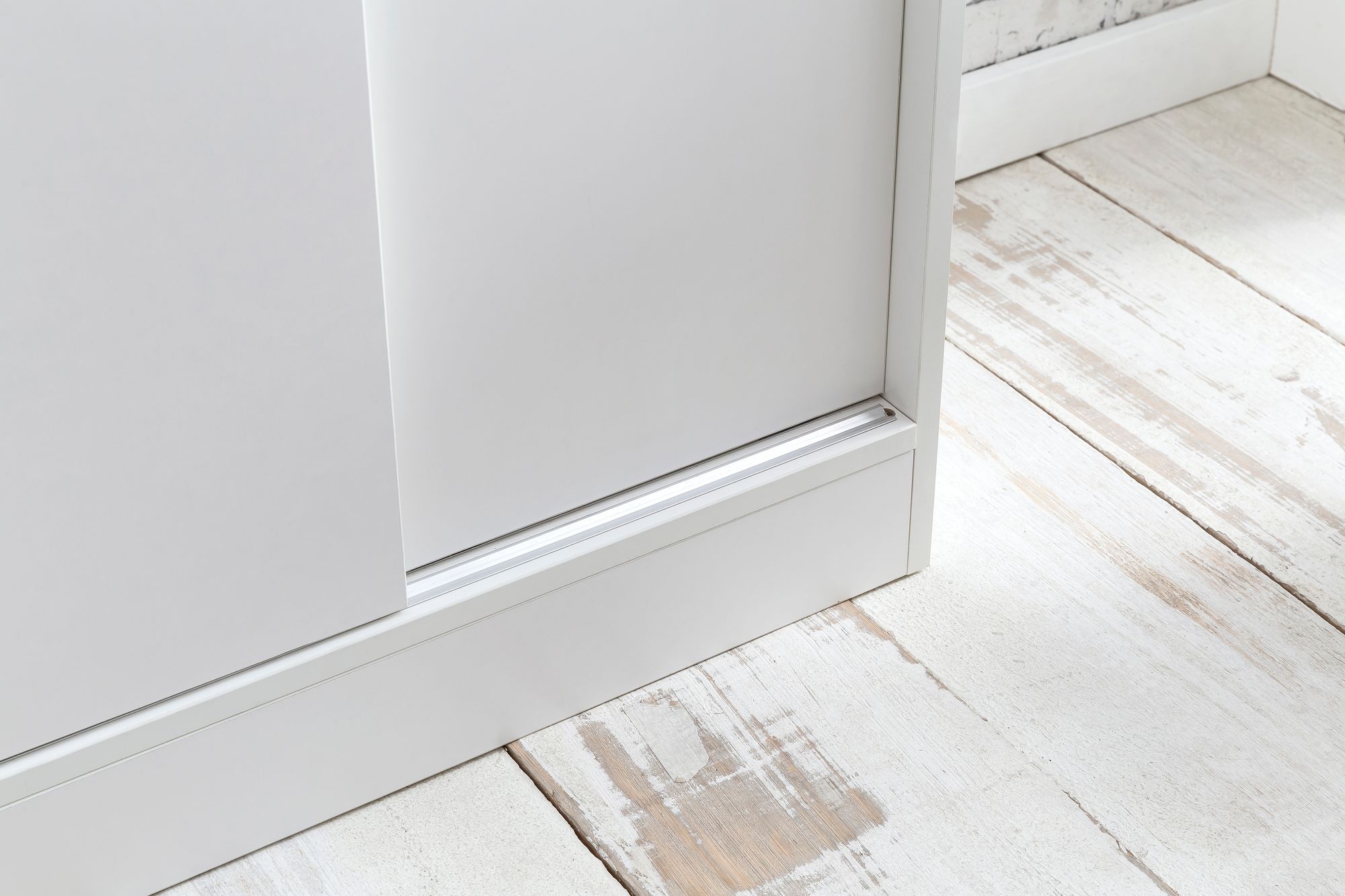 FineBuy Kommode Weiß 60 cm Breit mit 2 Schiebetüren für Büro Akten, Schiebetürenschrank, Aktenschrank, Sideboard, Kleiderschrank | Farbe: Weiß