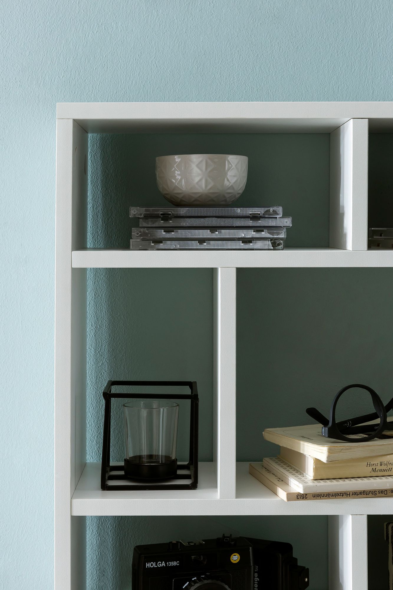 FineBuy Wandregal SV51844 75x51x16 cm Holz Hängeregal Modern, Design Wandboard Freischwebend, Holzregal Regal für die Wand, Bücherregal Schmal, Dekoregal Schweberegal Wohnzimmer | Farbe: Weiß