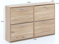 FineBuy Schuhkipper Schuhschrank Schuhregal Flurschrank 24 Paar Schuhe 4 Klappen – Ansicht 3