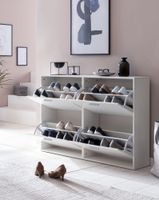 FineBuy Schuhkipper Schuhschrank Schuhregal Flurschrank 24 Paar Schuhe 4 Klappen – Ansicht 4