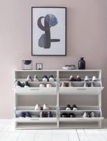 FineBuy Schuhkipper Schuhschrank Schuhregal Flurschrank 24 Paar Schuhe 4 Klappen – Ansicht 5