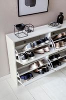 FineBuy Schuhkipper Schuhschrank Schuhregal Flurschrank 24 Paar Schuhe 4 Klappen – Ansicht 6