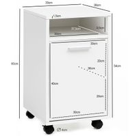FineBuy Rollcontainer SV51848 Schreibtischcontainer 33x60x38 Bürocontainer Holz – Ansicht 3
