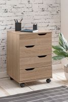 FineBuy Rollcontainer SV51850 Schreibtischcontainer 40 x 60 x 40 cm Holz Büro – Ansicht 2