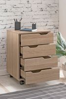 FineBuy Rollcontainer SV51850 Schreibtischcontainer 40 x 60 x 40 cm Holz Büro – Ansicht 4