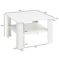 FineBuy Couchtisch SV51868 Tisch Holz 60x42x60cm Wohnzimmertisch Sofatisch klein – Ansicht 3
