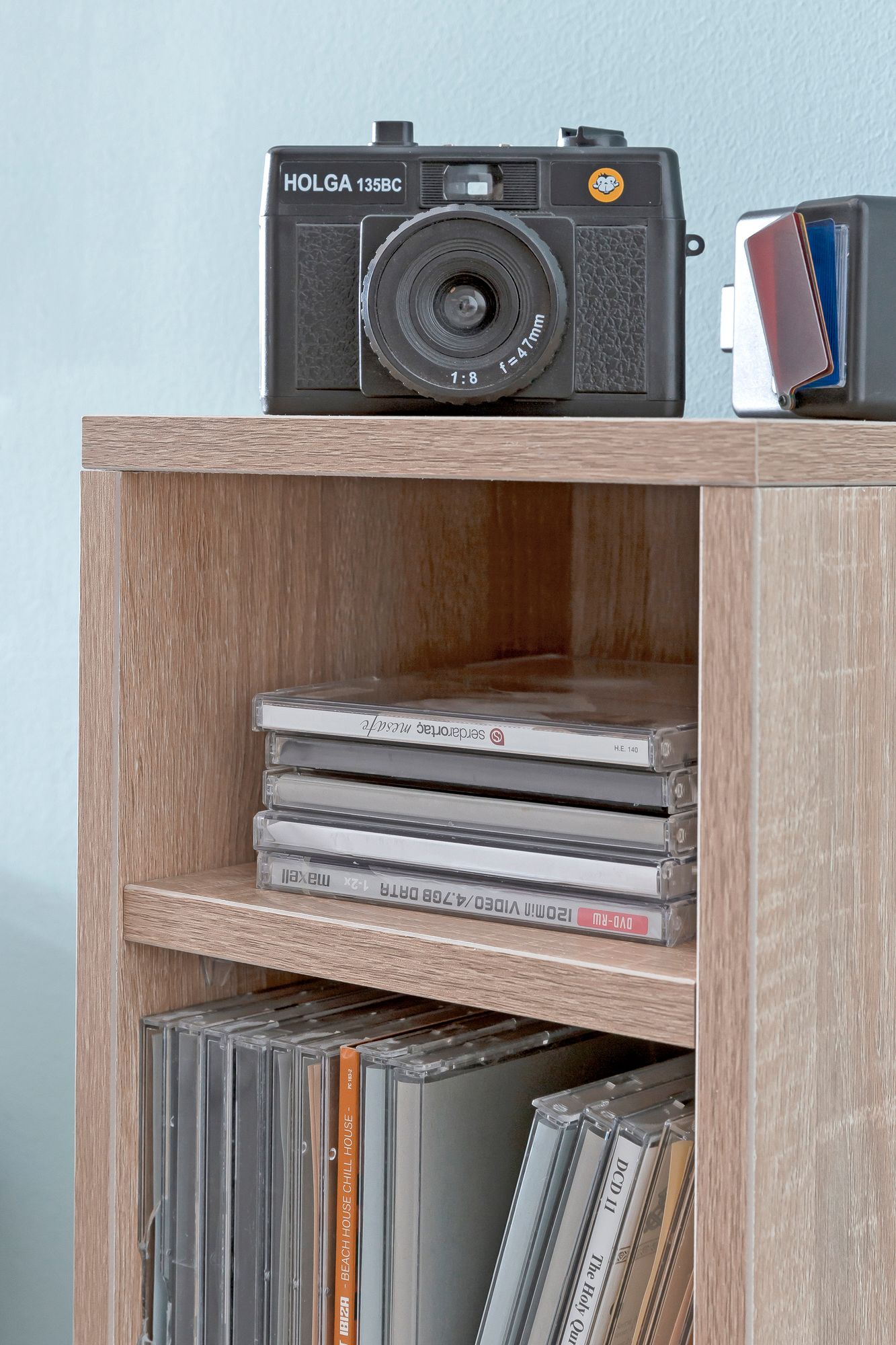 FineBuy CD-Regal Holz 21x90x20 cm Standregal Modern Bücherregal Schmal, CD Ständer Aufbewahrung Klein, Offenes Nischenregal, Mehrzweckschrank 6 Fächer Offen, CD Holzregal Design Stehregal | Farbe: Weiß