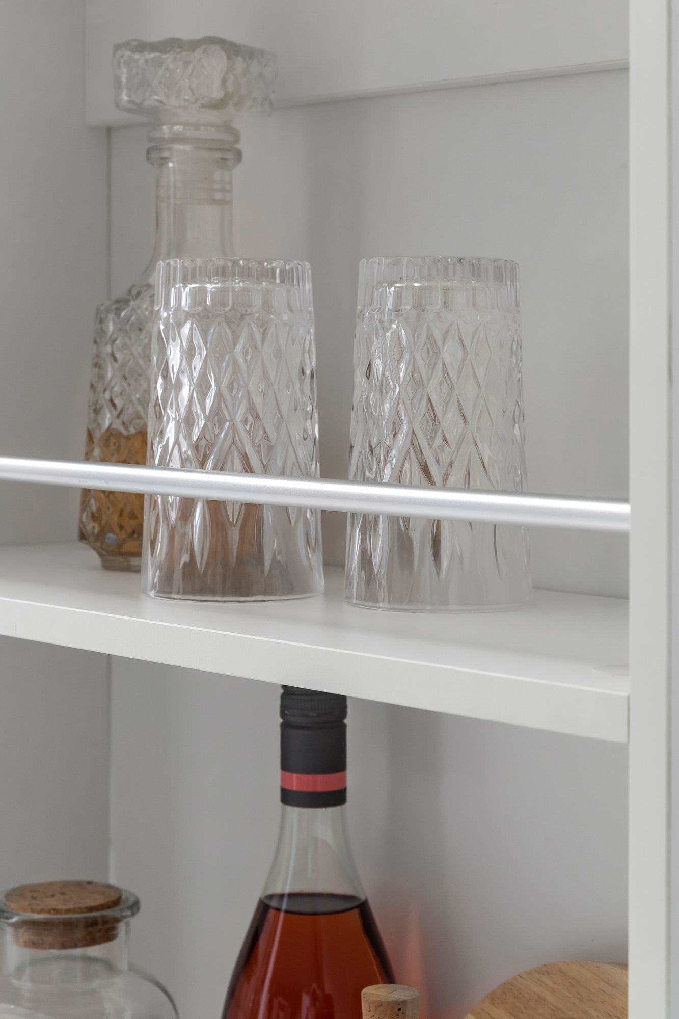 FineBuy Bartisch 120 x 60 cm Stehtisch Holz Küchenbartisch, Bartresen mit integriertem Regal, Tresentisch mit Bar, Tresen Küchen Tisch | Farbe: Grau