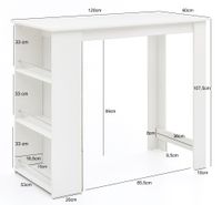 FineBuy Bartisch Stehtisch Bartresen Tisch Bistrotisch Tresen Bar Tresentisch – Ansicht 3