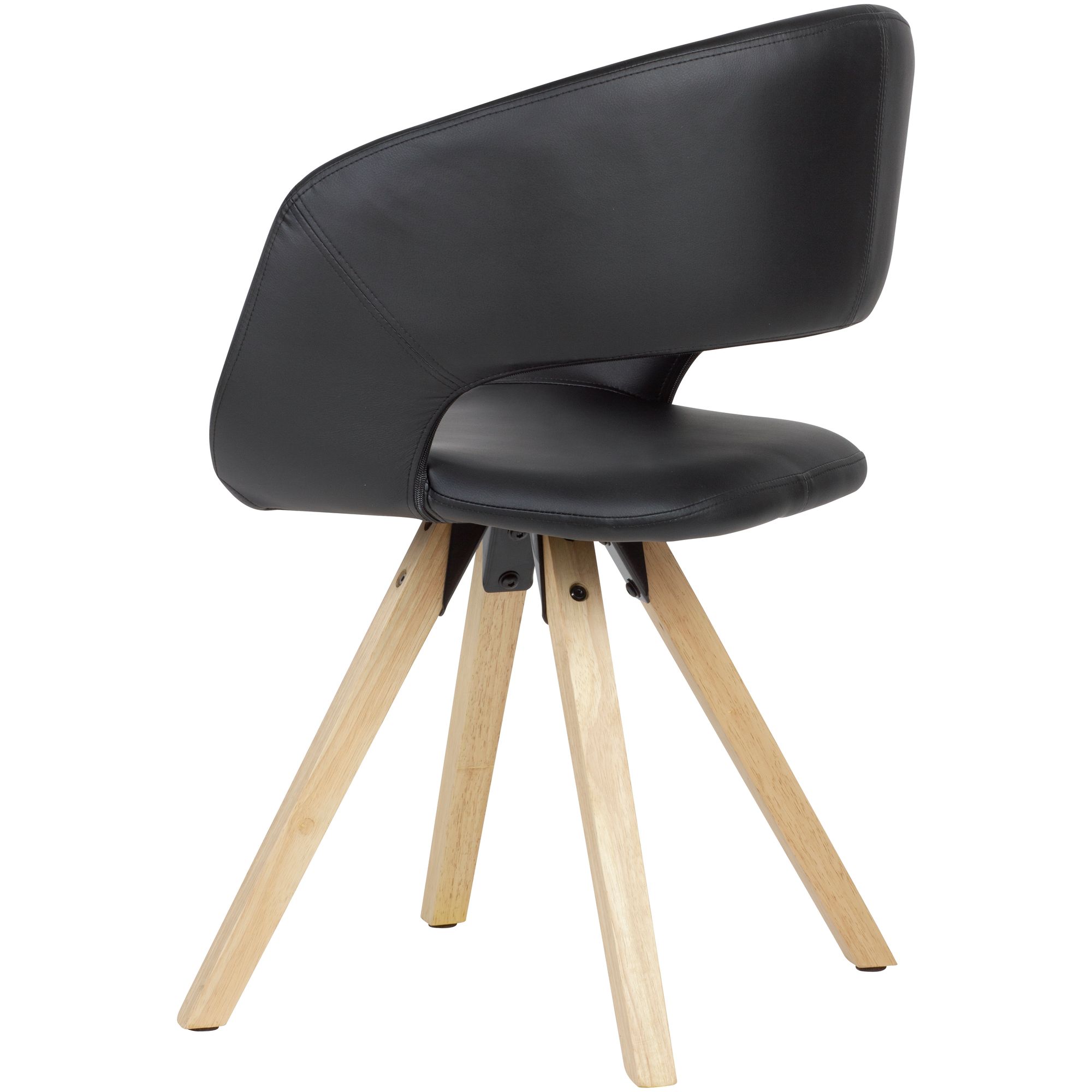 WOHNLING Esszimmerstuhl Schwarz Kunstleder Massivholz Retro | Küchenstuhl mit Lehne | Stuhl mit Holzfüßen | Polsterstuhl Maximalbelastbarkeit 110 kg WOHNLING Esszimmerstuhl Schwarz Kunstleder Massivholz Retro | Küchenstuhl mit Lehne | Stuhl mit Holzfüßen | Polsterstuhl Maximalbelastbarkeit 110 kg