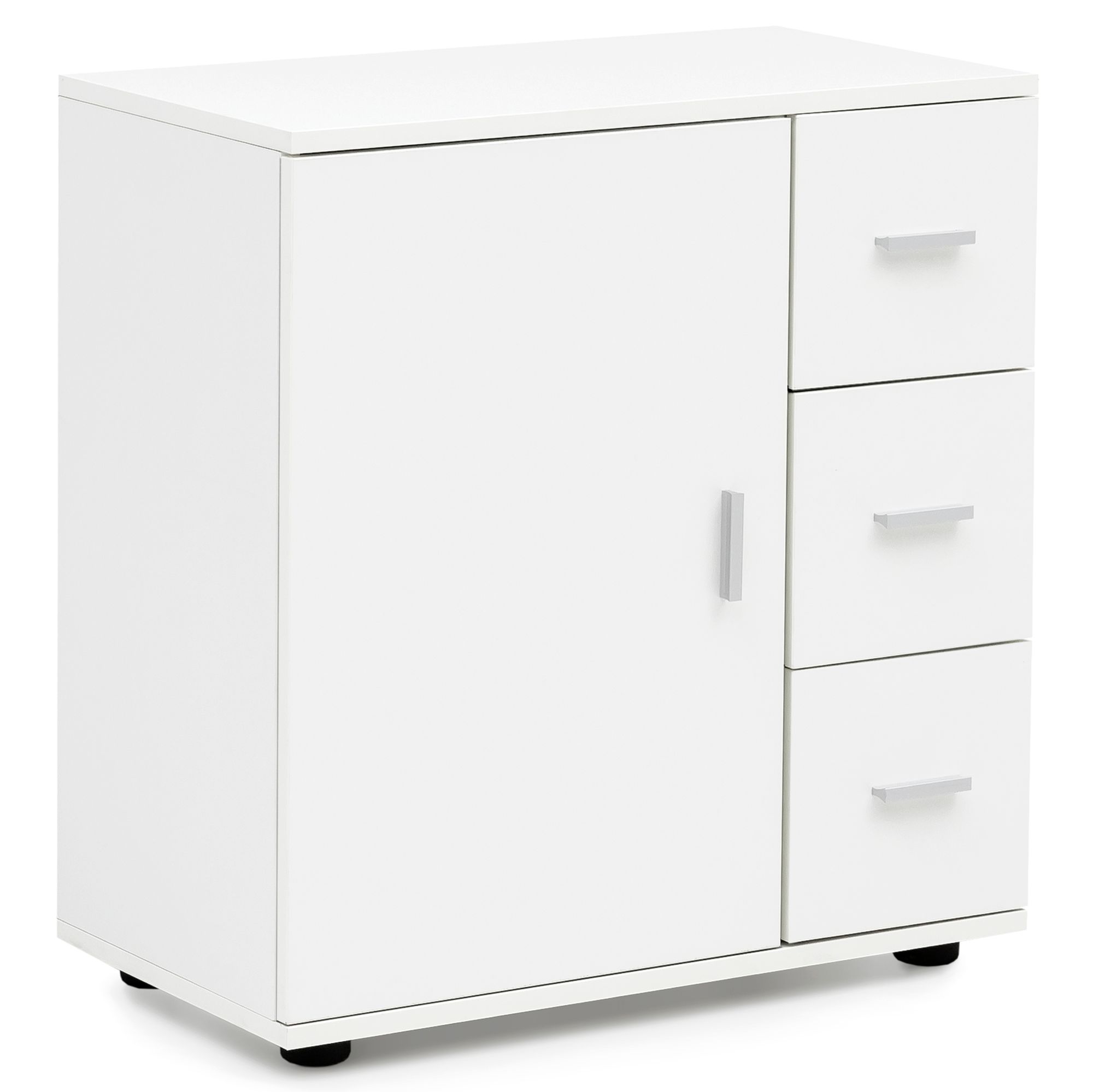 FineBuy Badschrank Midischrank Weiß Badezimmerschrank Matt Kommode – Ansicht 6