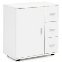 FineBuy Badschrank Midischrank Weiß Badezimmerschrank Matt Kommode – Ansicht 6