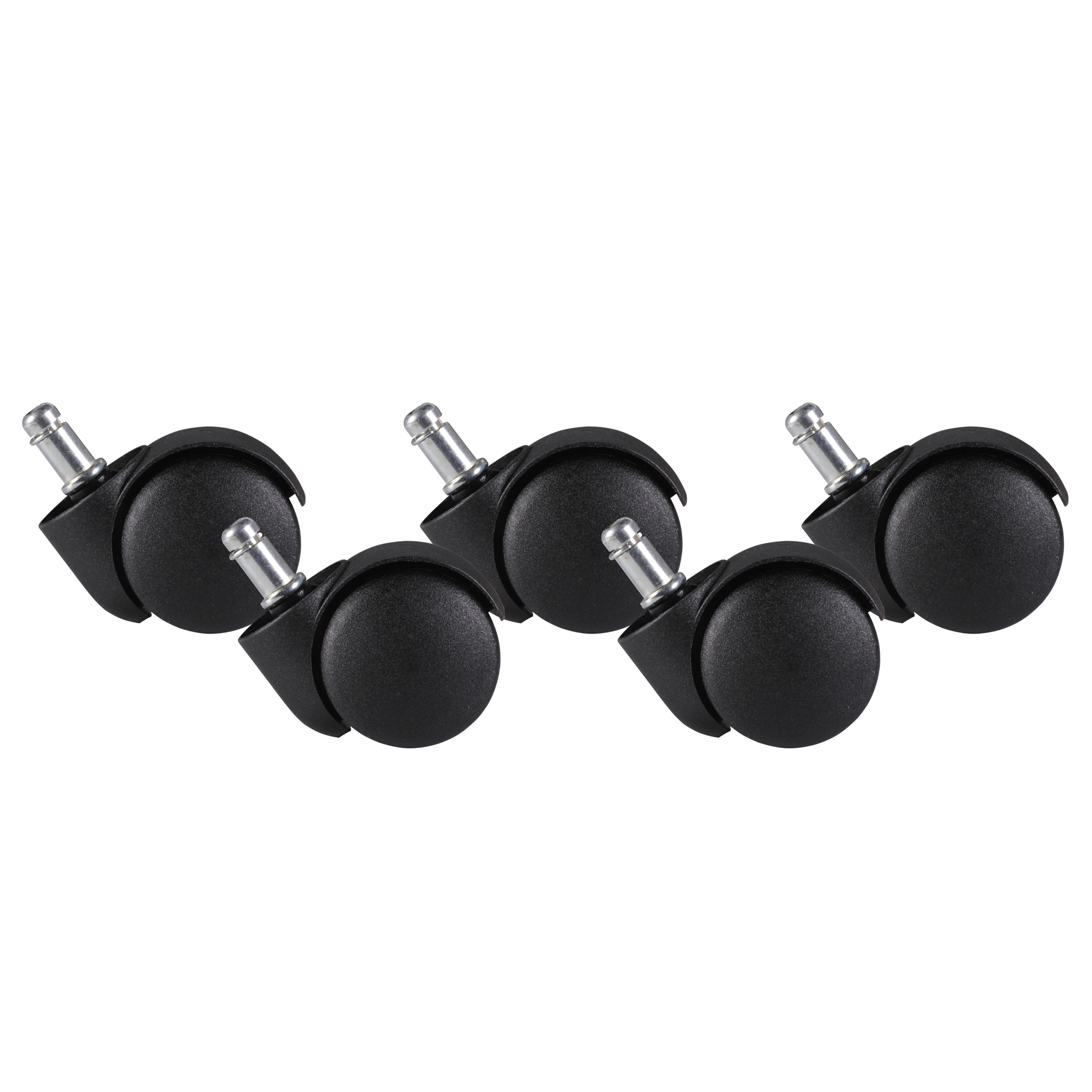 FineBuy 5er Set Rollen für Bürostuhl 11 Teppichbodenrollen 50 mm Weichbodenrollen – Ansicht 6