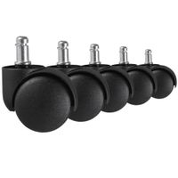 FineBuy 5er Set Rollen für Bürostuhl 11 Teppichbodenrollen 50 mm Weichbodenrollen – Ansicht 1