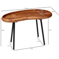 Couchtisch 2-teilig Massivholz Satztische Wohnzimmertisch Nierentisch Holz-Tisch – Ansicht 4