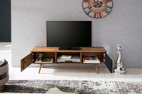 FineBuy TV Lowboard 140 cm REPA Massiv Holz Sheesham HiFi Regal Retro – Ansicht 2