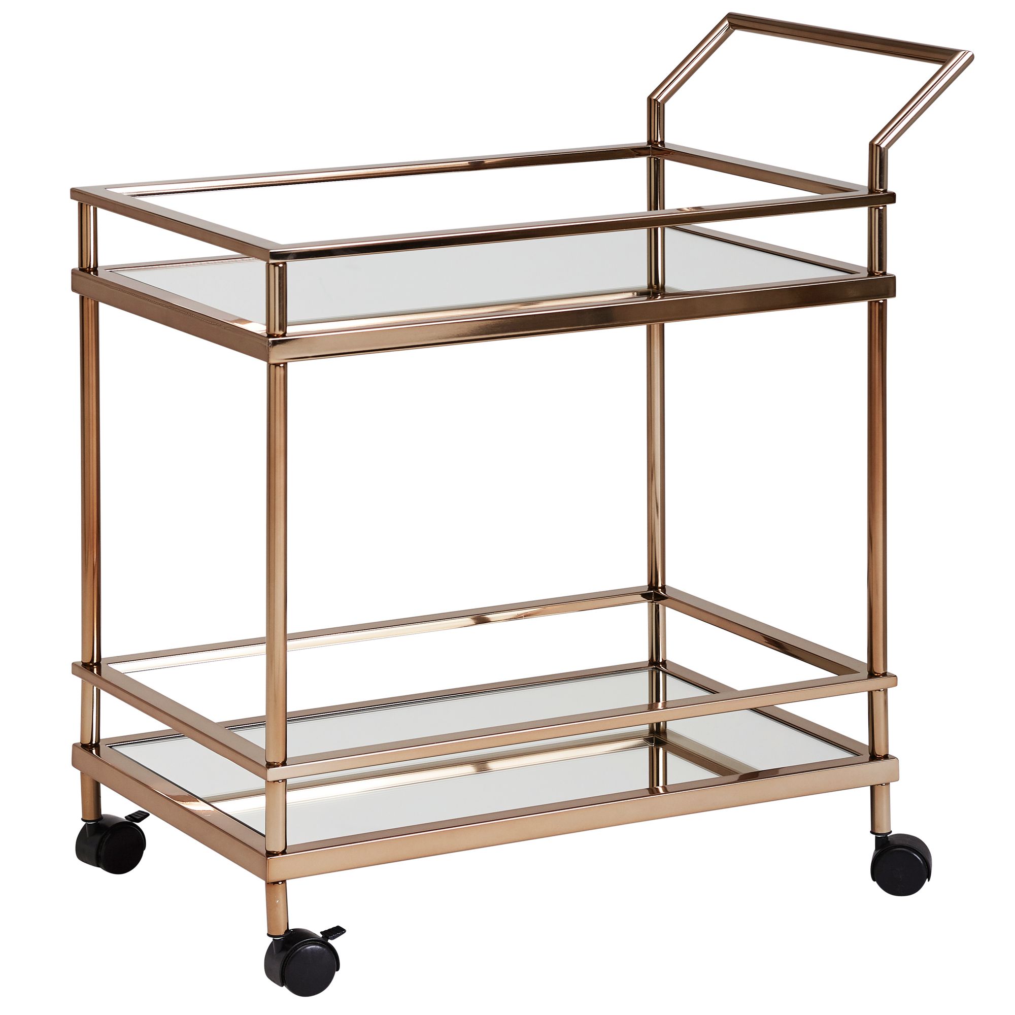 FineBuy Servierwagen Gold Beistelltisch Rollen Küchen- Speisewagen Glas Teewagen – Ansicht 6