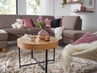 Couchtisch Rund Ø70cm Stauraum Skandinavisches Design Eiche Wohnzimmertisch Holz – Ansicht 3