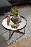 FineBuy Couchtisch Rund Gold Wohnzimmertisch Spiegel Glas Beistelltisch Schwarz – Ansicht 4