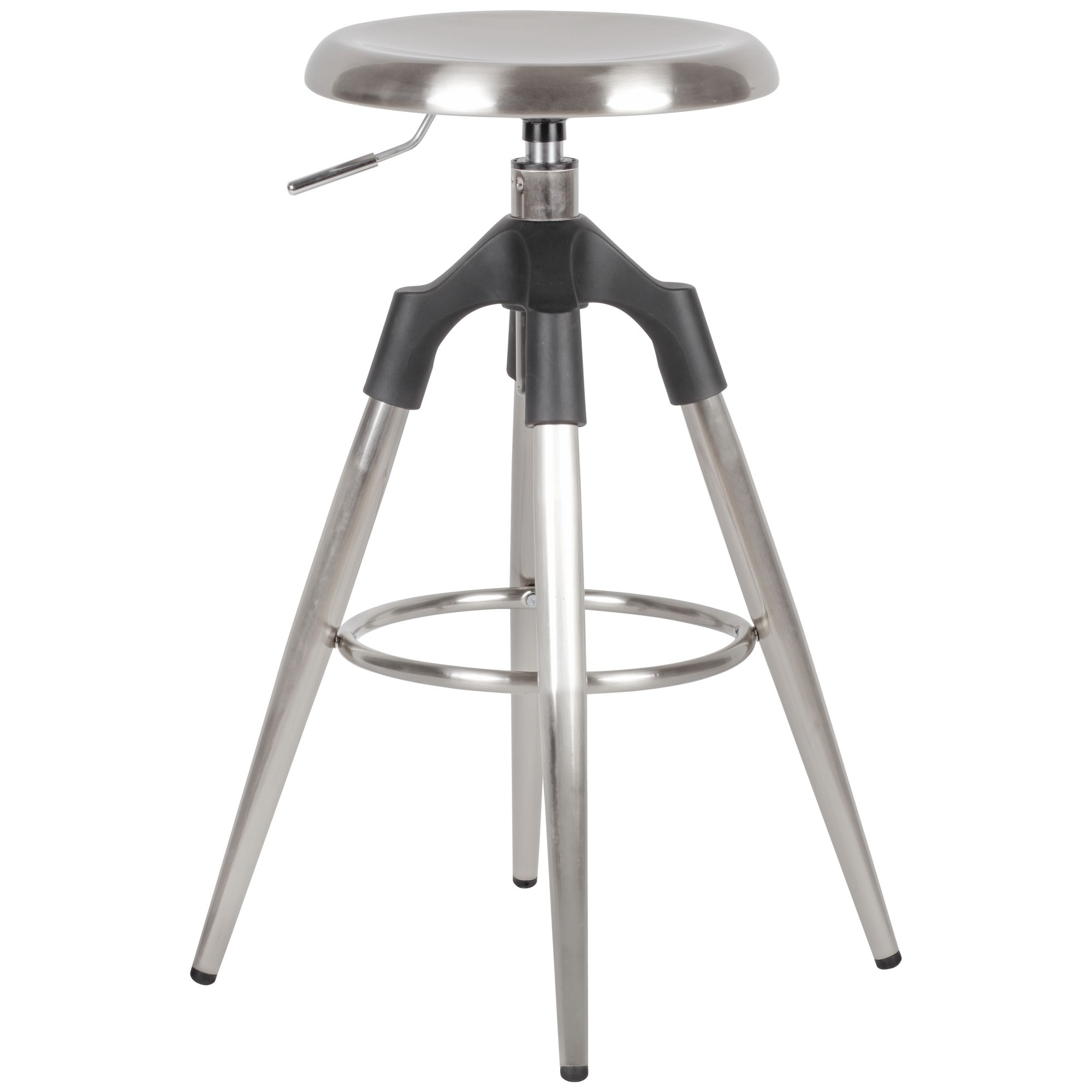 FineBuy Barhocker Metall 72-80 cm, Design Barstuhl 100 kg Maximalbelastbarkeit, Tresenhocker Industrial, Tresenstuhl ohne Lehne | Farbe: Schwarz