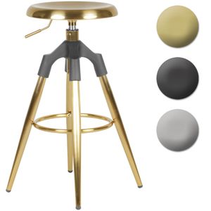 SV53452 FineBuy Barhocker Metall 72-80 cm, Design Barstuhl 100 kg Maximalbelastbarkeit, Tresenhocker Industrial, Tresenstuhl ohne Lehne 20056