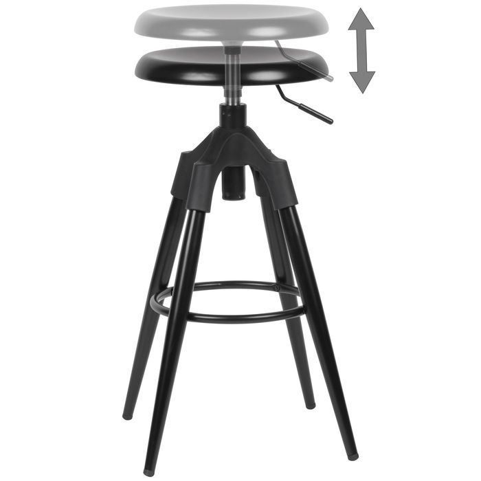 FineBuy Barhocker Metall 72-80cm Tresenhocker Höhenverstellbar Barstuhl Modern – Maßzeichnung