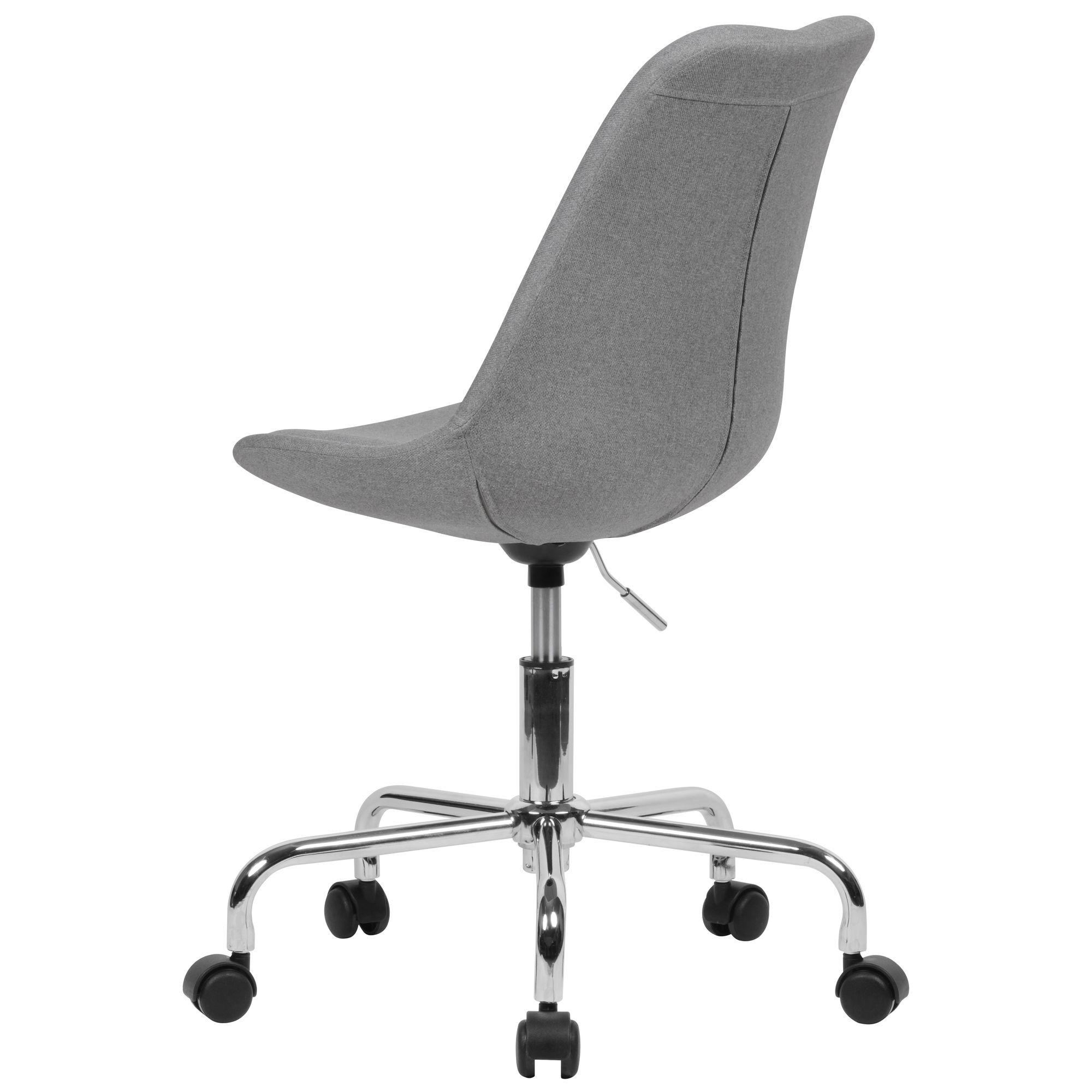 FineBuy Schreibtischstuhl Stoff, Design Drehstuhl mit Lehne, Arbeitsstuhl mit 110 kg Maximalbelastung, Schalenstuhl mit Rollen, Stuhl drehbar | Farbe: Schwarz