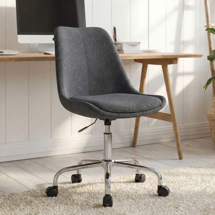 FineBuy Schreibtischstuhl Stoff, Design Drehstuhl mit Lehne, Arbeitsstuhl mit 110 kg Maximalbelastung, Schalenstuhl mit Rollen, Stuhl drehbar