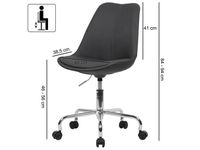 FineBuy Schreibtischstuhl Stoff Drehstuhl Stuhl mit Rollen 110 kg Schalenstuhl – Ansicht 3